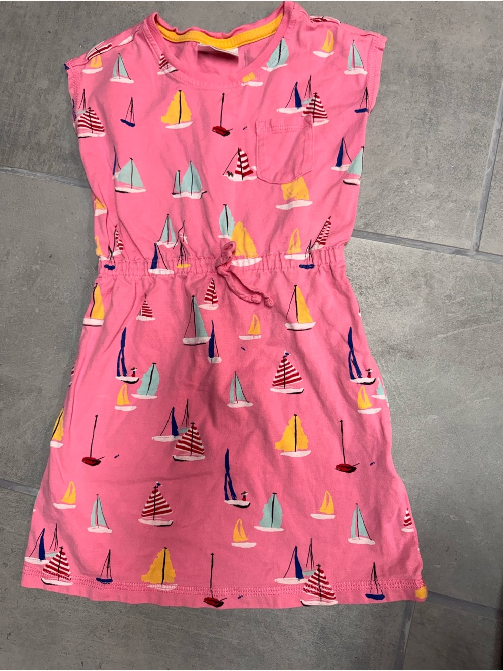 Hanna Andersson Pink Sailboat Nautical Cotton Dress Size 110 / 5